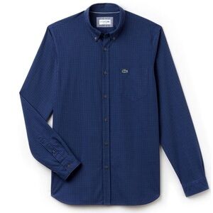 Lacoste Gingham Check Shirt Blue